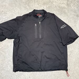 Sun Mountain Jacket Men XXL Rain Flex SS Black Lined 1/4 Zip Short Sleeve Mock